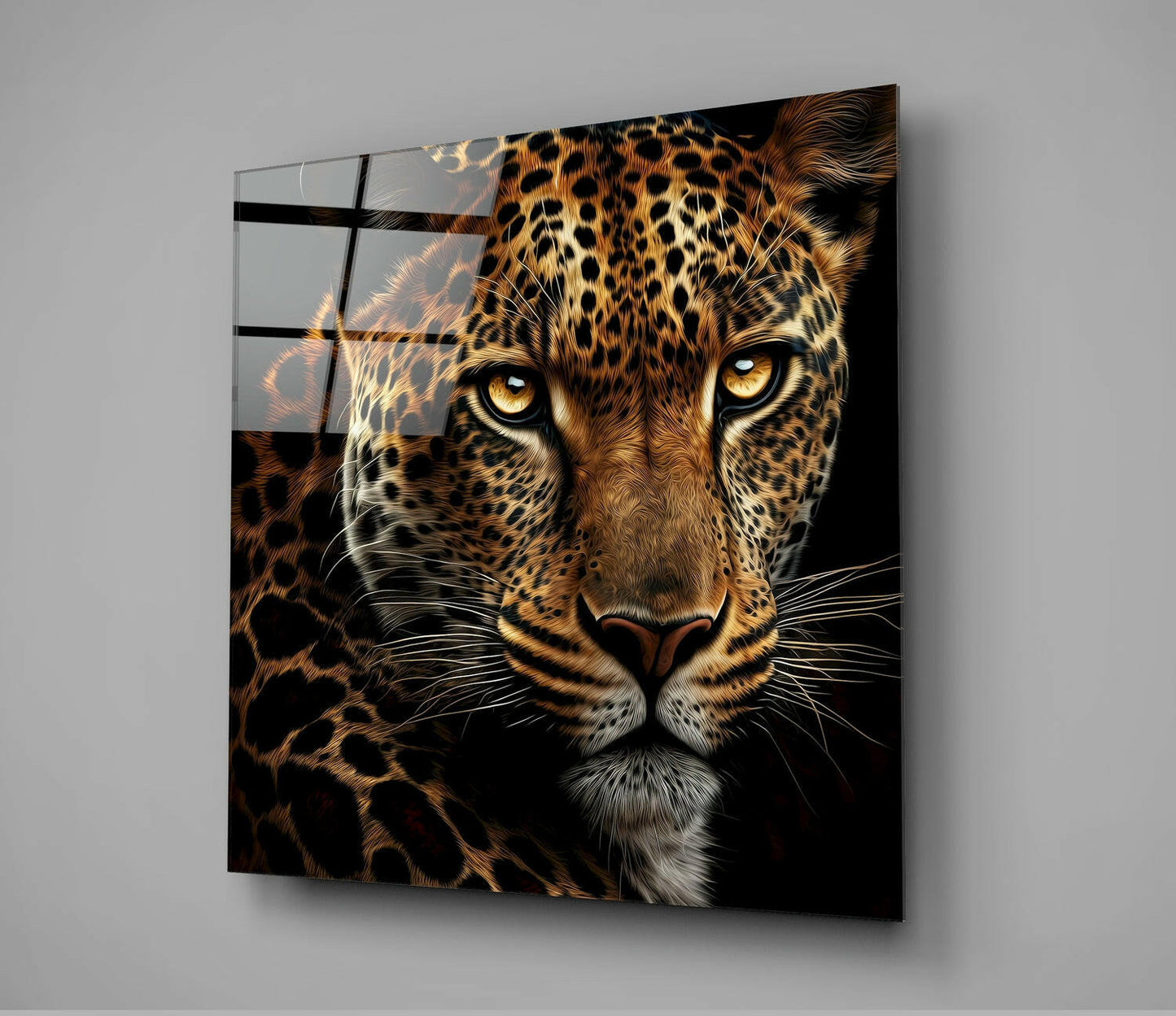 Leopard Glass Wall Art || Designer Collection Insigneart USA