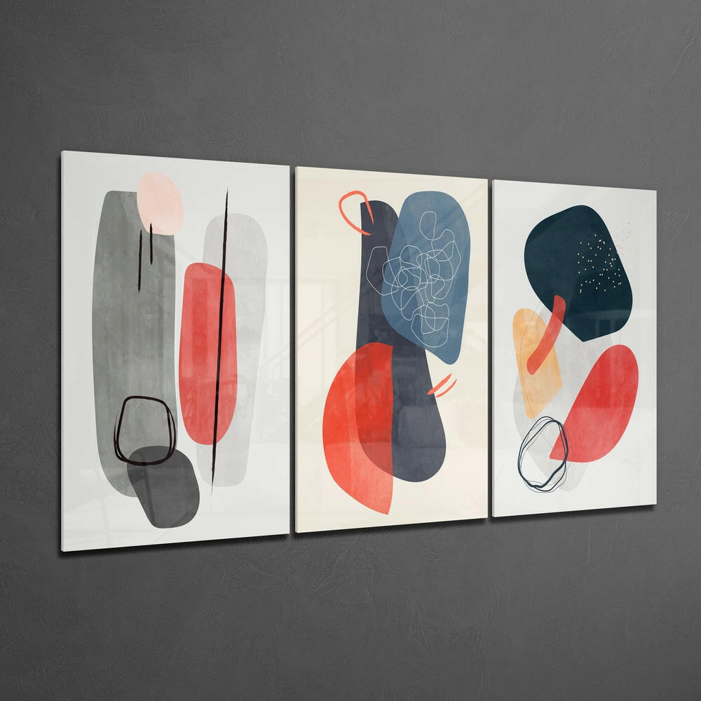 Insigneart USA Insigneart USA Abstract Shapes 3 Glass Wall Arts