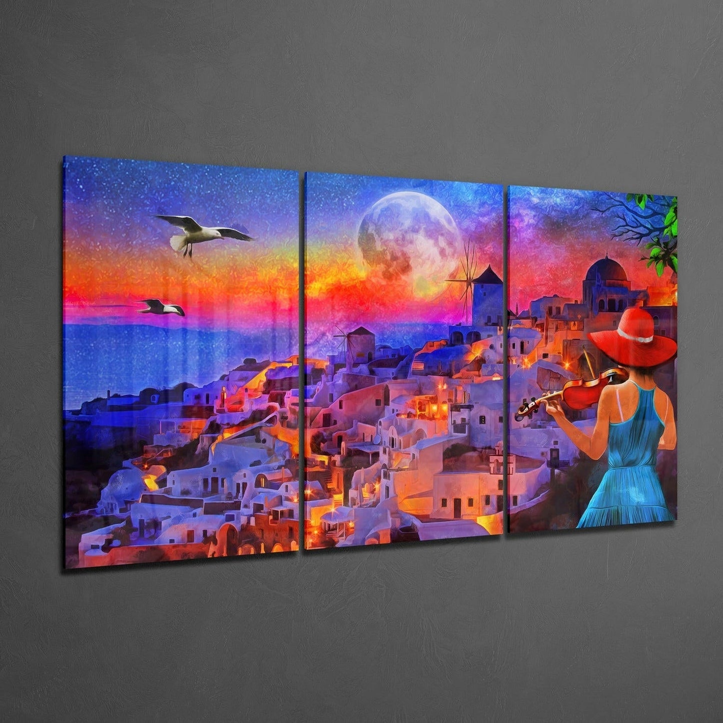 Insigneart USA Insigneart USA City and Woman Glass Wall Art