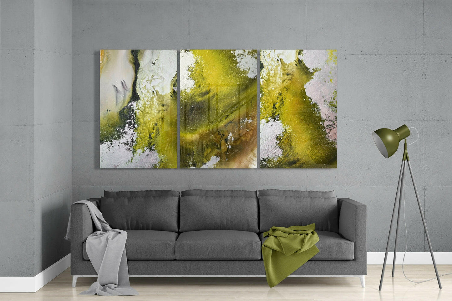 Insigneart USA Insigneart USA Abstract Green Mega Glass Wall Art