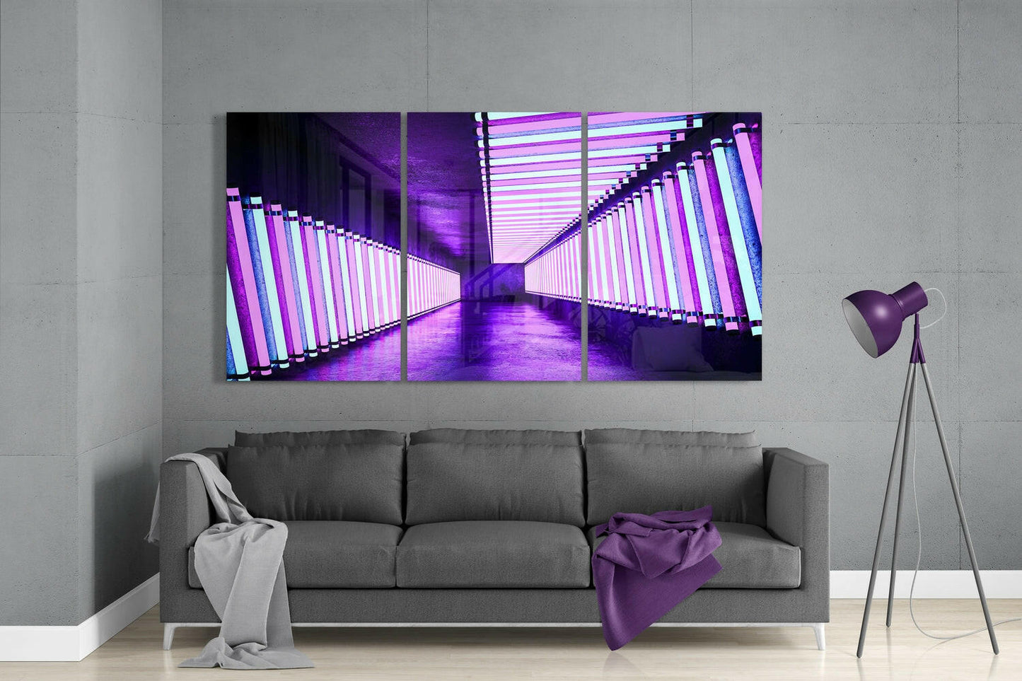 Insigneart USA Insigneart USA Purple Corridor Glass Wall Art