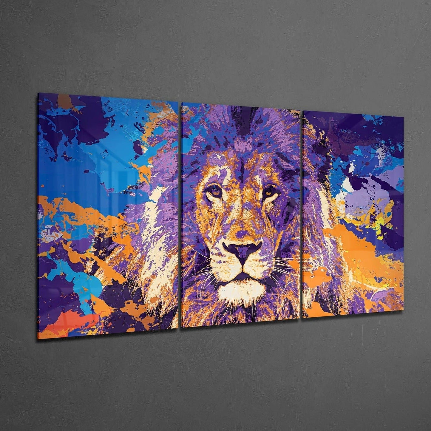 Insigneart USA Insigneart USA Lion Mega Glass Wall Art