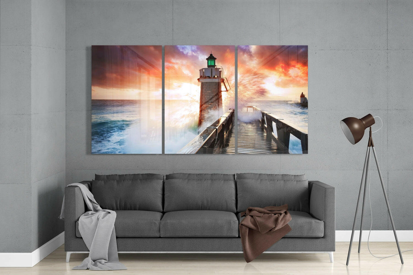 Insigneart USA Insigneart USA Lighthouse and Pier Glass Wall Art