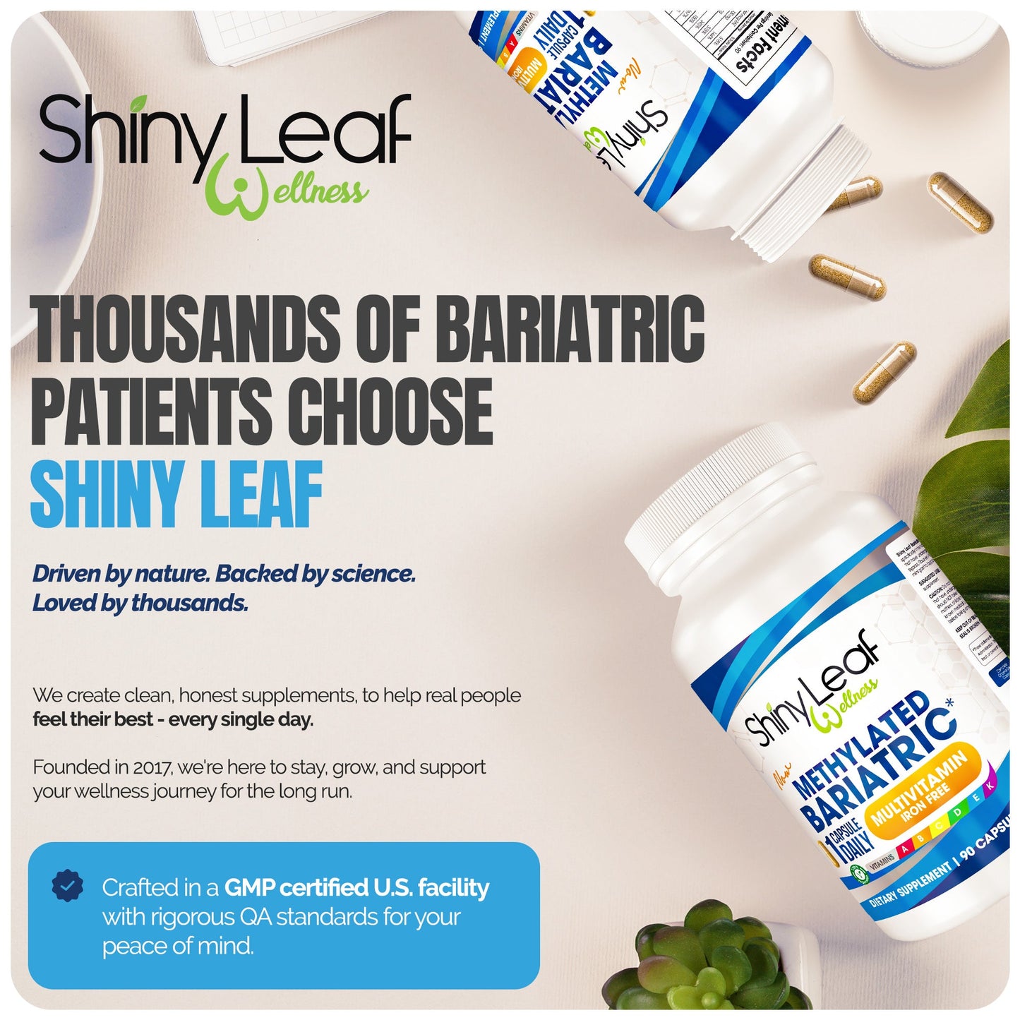 Shiny Leaf Shiny Leaf Methylated Bariatric Multivitamin Without Iron