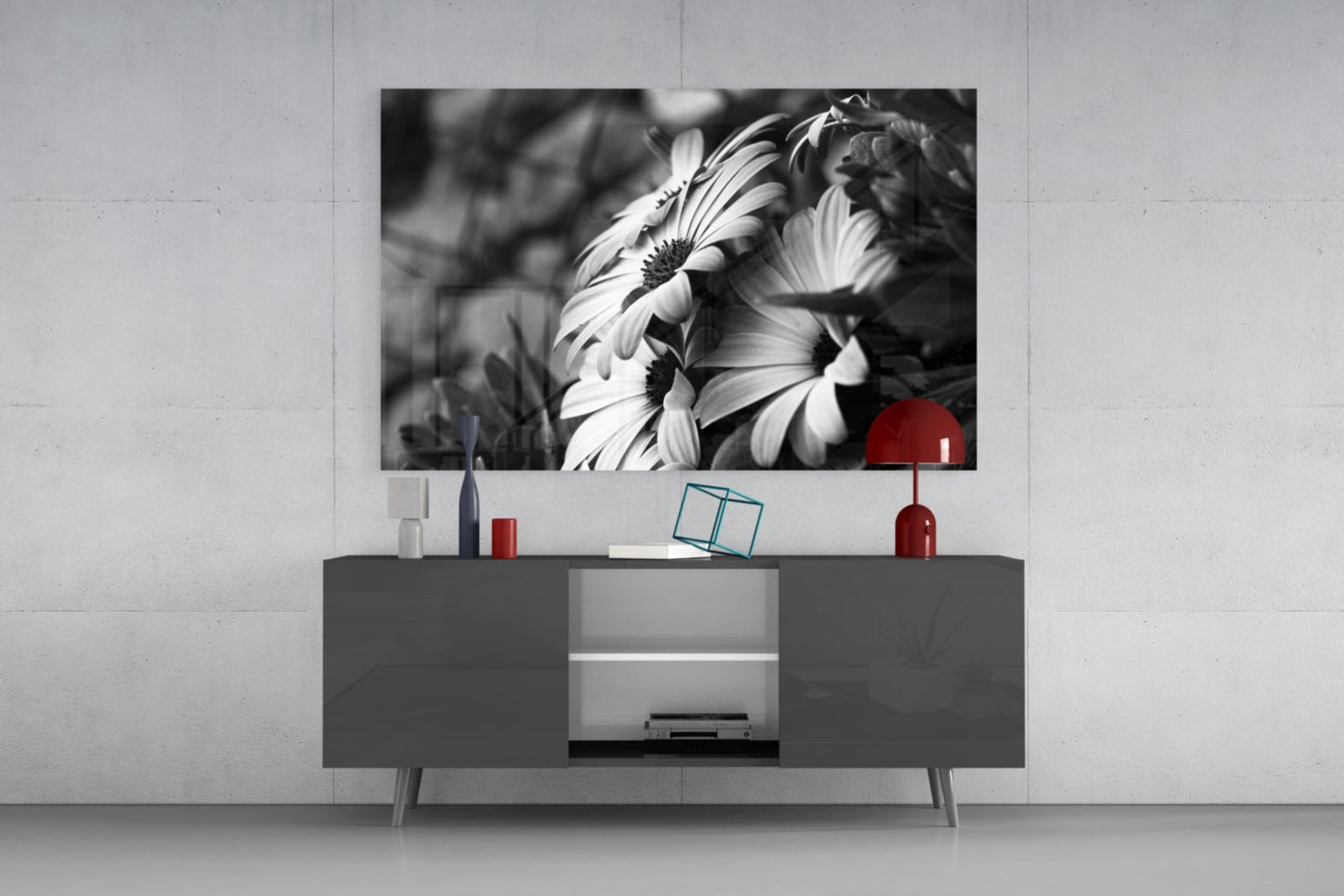 Insigneart USA Insigneart USA Black - White Flower Glass Wall Art