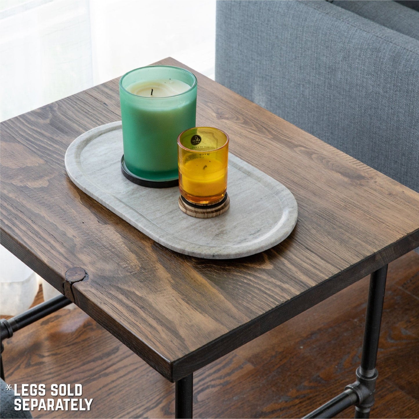 RESTORE Trail Brown Solid Wood End Tabletop