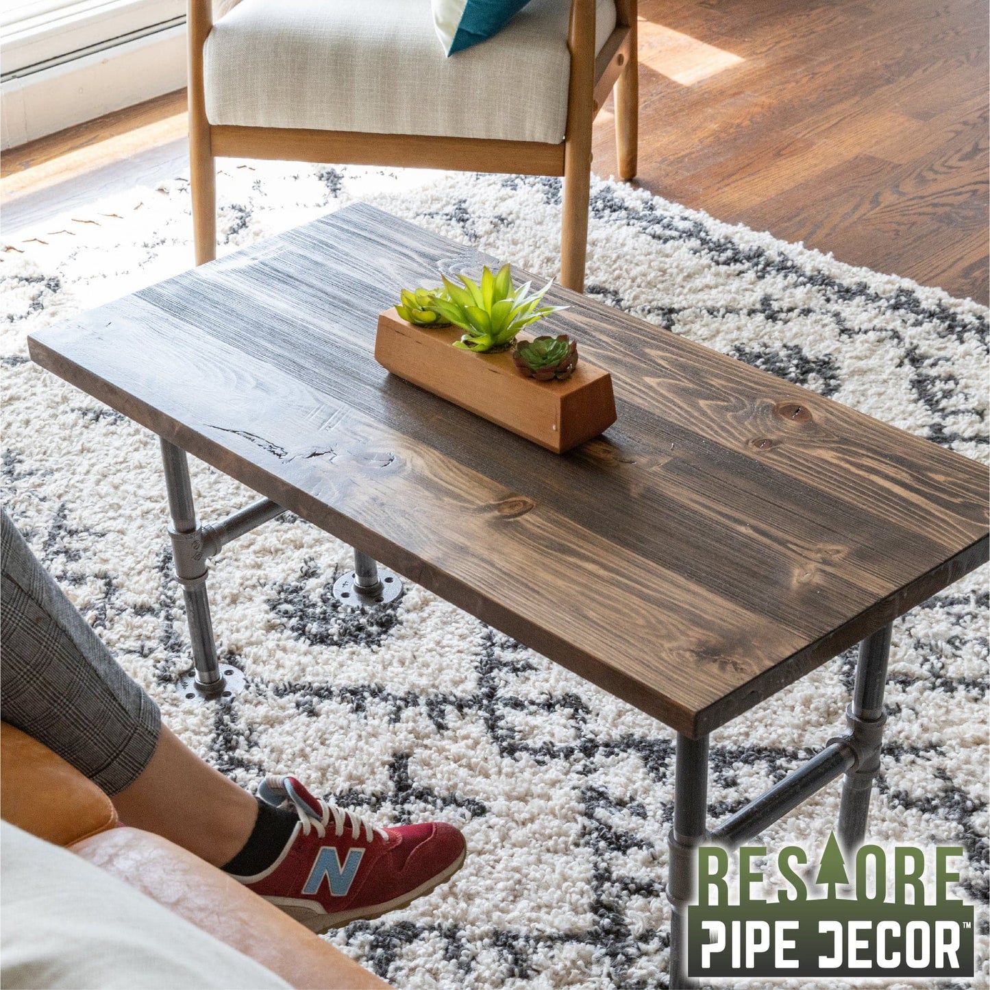 RESTORE Trail Brown Solid Wood Coffee Tabletop