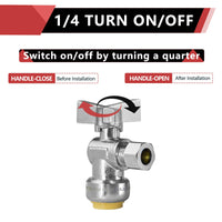 10 Pcs 1/2" Push Connect x 3/8" OD Compr. Unigold Push Fit Angle Stop Valve, 1/4 Turn (Lead Free) Plumbingsell
