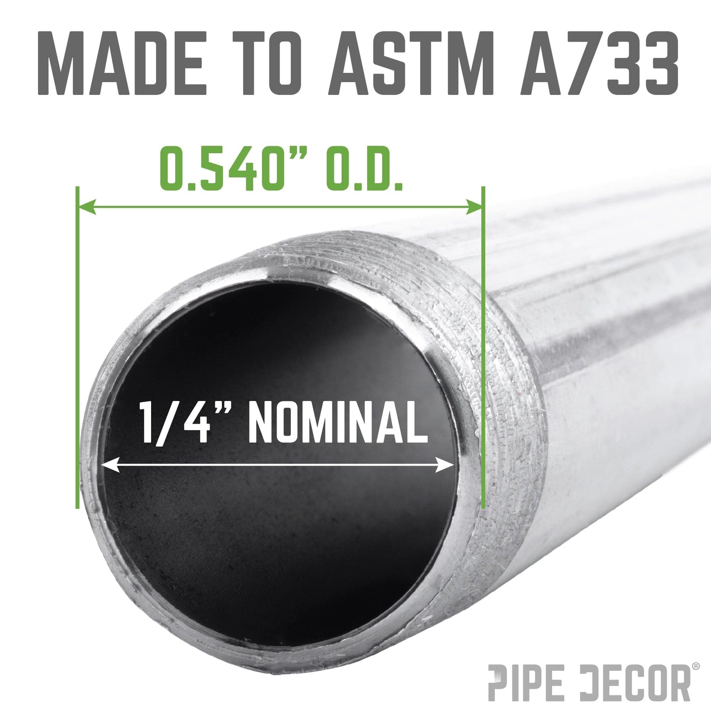 1/4 in. x 8 in. Galvanized Pipe