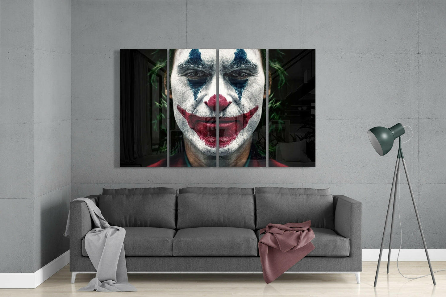 Insigneart USA Insigneart USA Joker 4 Pieces Mega Glass Wall Art (59"x36")