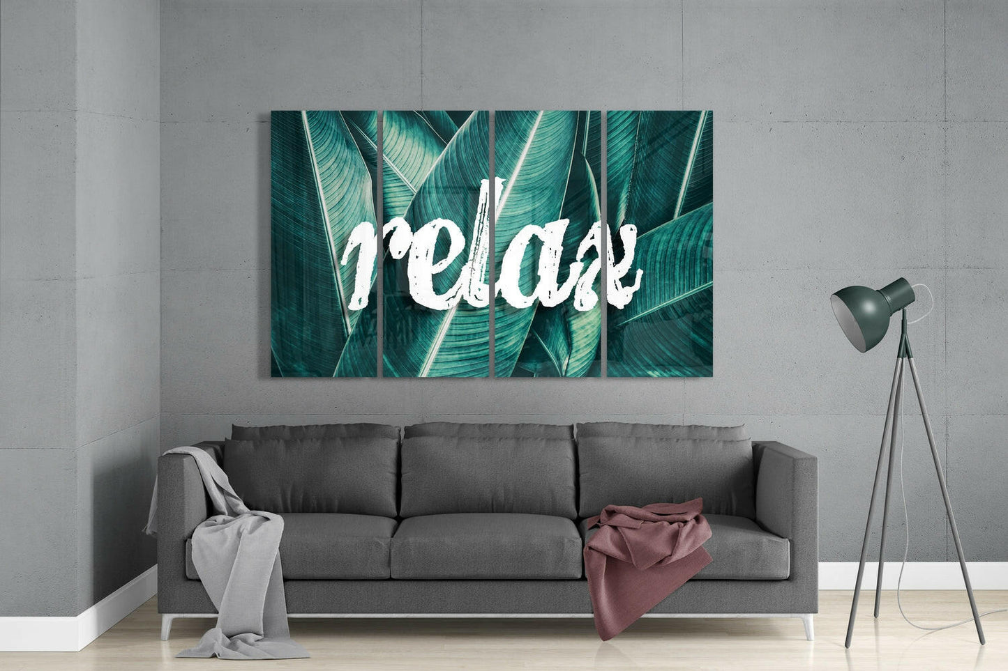 Insigneart USA Insigneart USA Relax 4 Pieces Mega Glass Wall Art (59"x36")