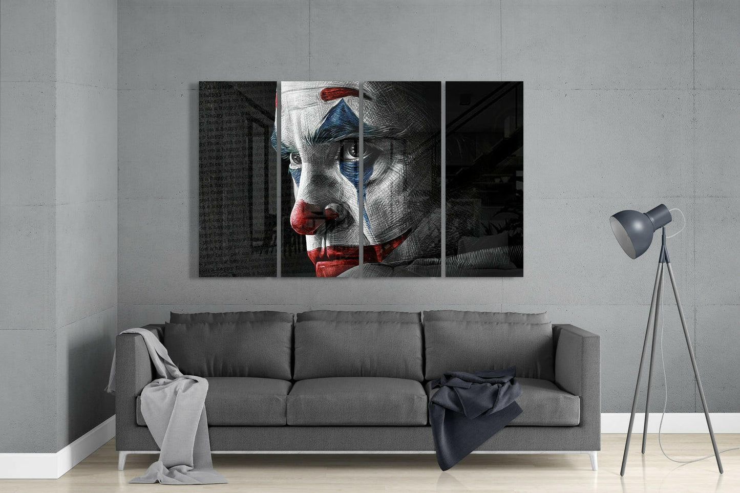 Insigneart USA Insigneart USA Joker 4 Pieces Mega Glass Wall Art (59"x36")