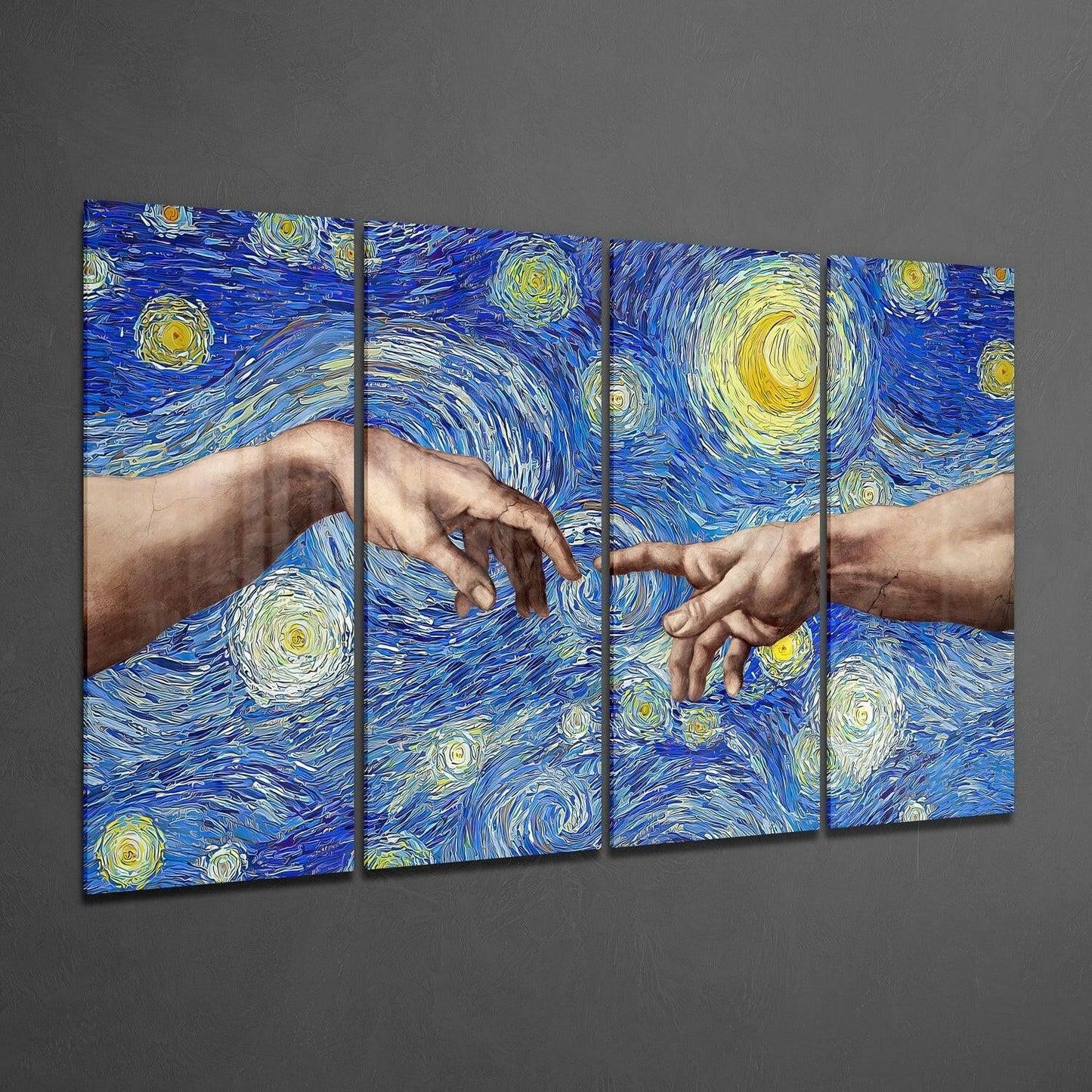 Insigneart USA The Creation 4 Pieces Mega Glass Wall Art (59"x36")