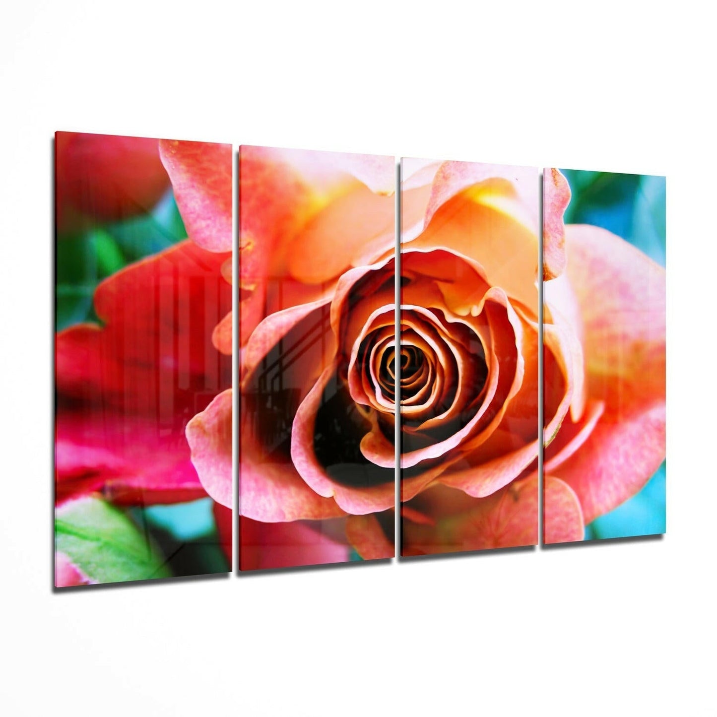 Insigneart USA Insigneart USA Rose 4 Pieces Mega Glass Wall Art (59"x36")