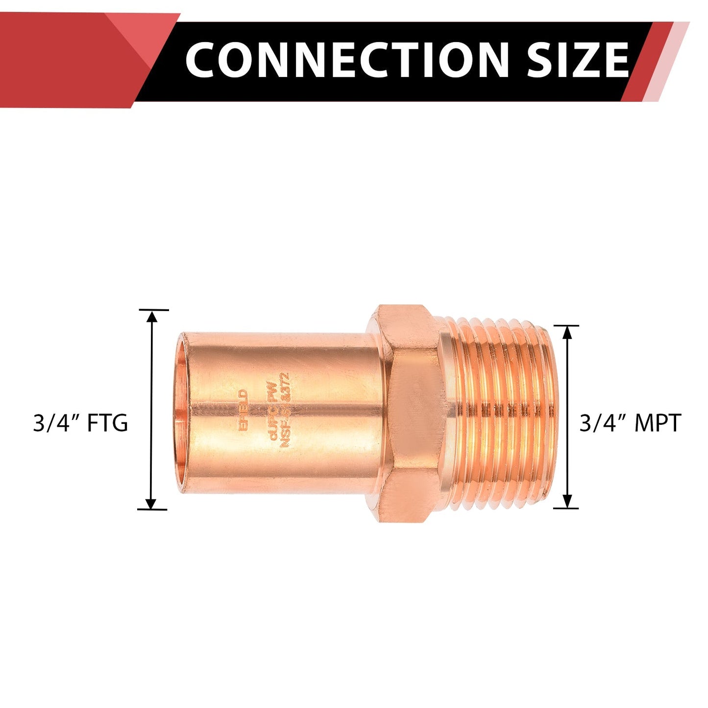 30 Pcs 3/4" FTG Press Copper x Male Threaded Street Adapter (Lead Free)