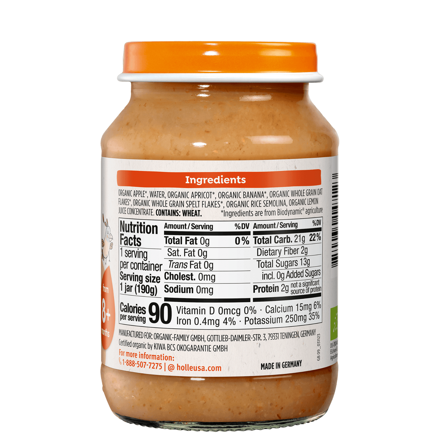 Holle Organic Baby Food Jar - Mixed Fruit with Muesli - 6 Jars