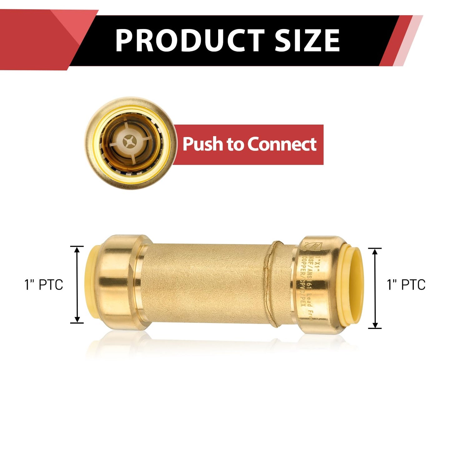 30 Pcs 1" x 1" Push Fit Slip Couplings