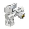 10 Pcs 1/2" FIP x 3/8" OD Compr. x 3/8" OD Compr. Split Angle Stop Valve, 1/4 Turn (Lead Free) Plumbingsell