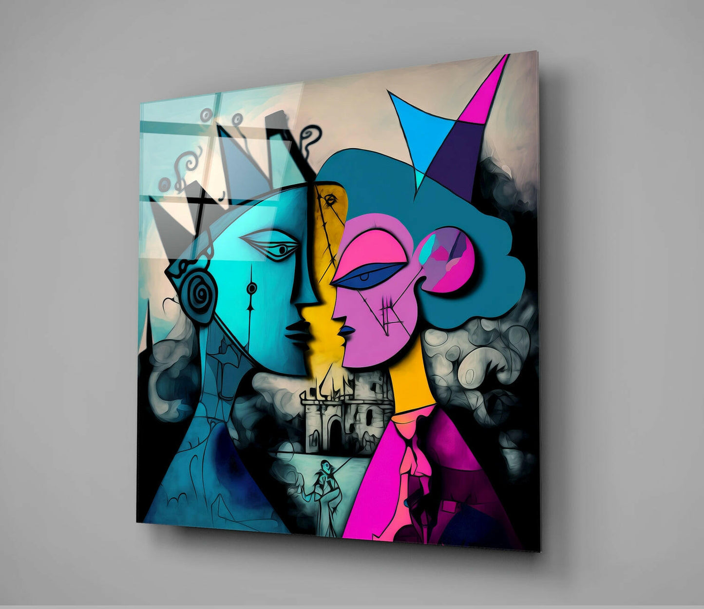 Insigneart USA Picasso's Mind Glass Wall Art || Designer Collection