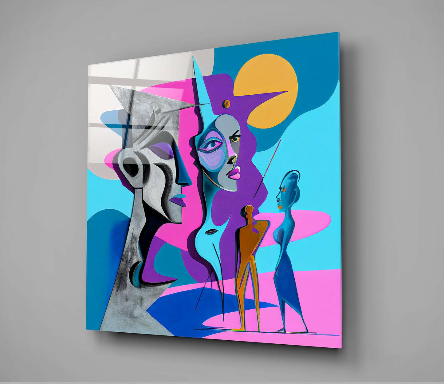 Picasso's Mind Glass Wall Art || Designer Collection Insigneart USA