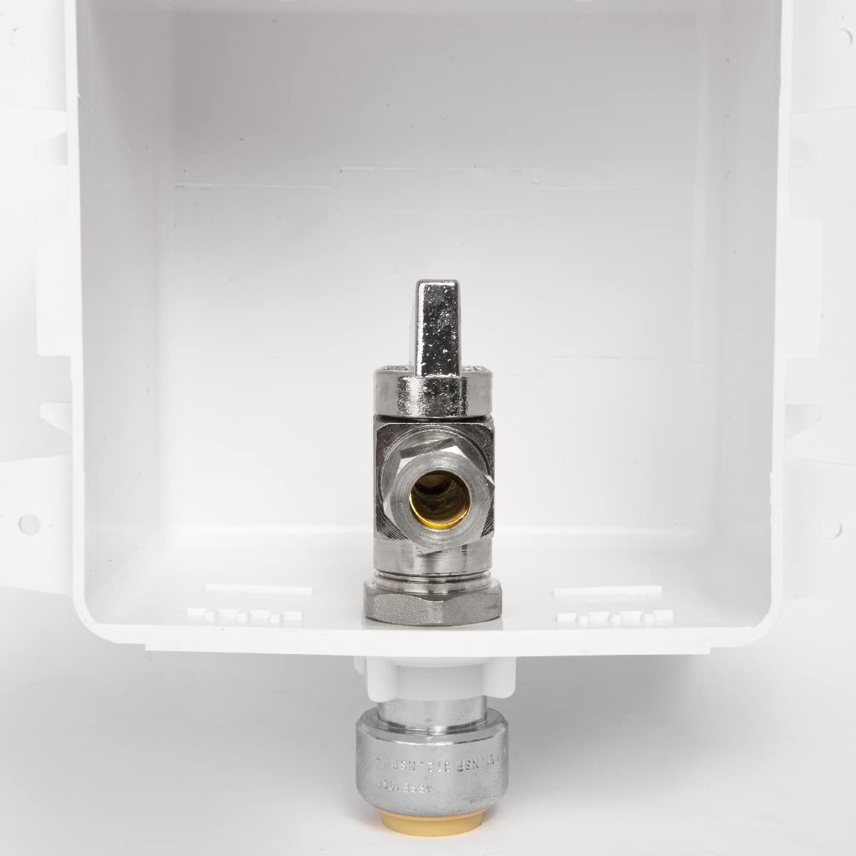 1/2" Push fit Inlet, Toilet Outlet Box, with Installed 1/4 Turn Ball Valve