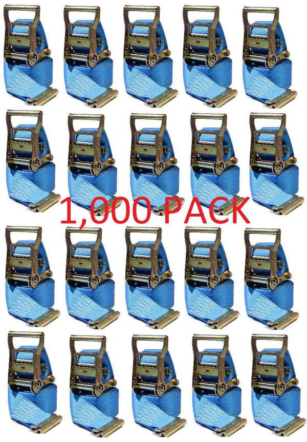 2 in x 20 ft Van Ratchet Strap E-Track w/ Spring E 1,000 PACK | R20EX1000 RatchetStrap.Com