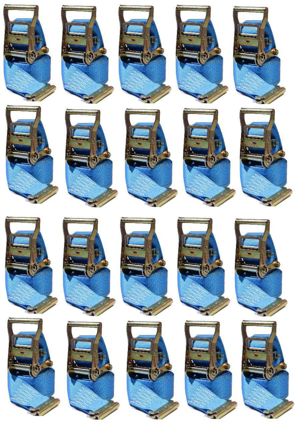 2 in x 20 Ft Van Ratchet Strap Logistic E-Track w/ Spring E 20 PACK  | R20E RatchetStrap.Com