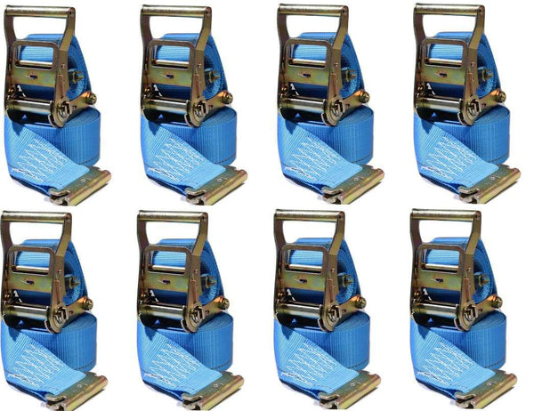 2 in x 20 Ft Van Ratchet Strap Logistic E-Track w/ Spring E 8 PACK | R20E RatchetStrap.Com