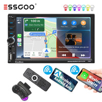 ESSGOO 2 DIN 7 Inch Car Stereo - Apple CarPlay, Android Auto, IPS Touch Screen