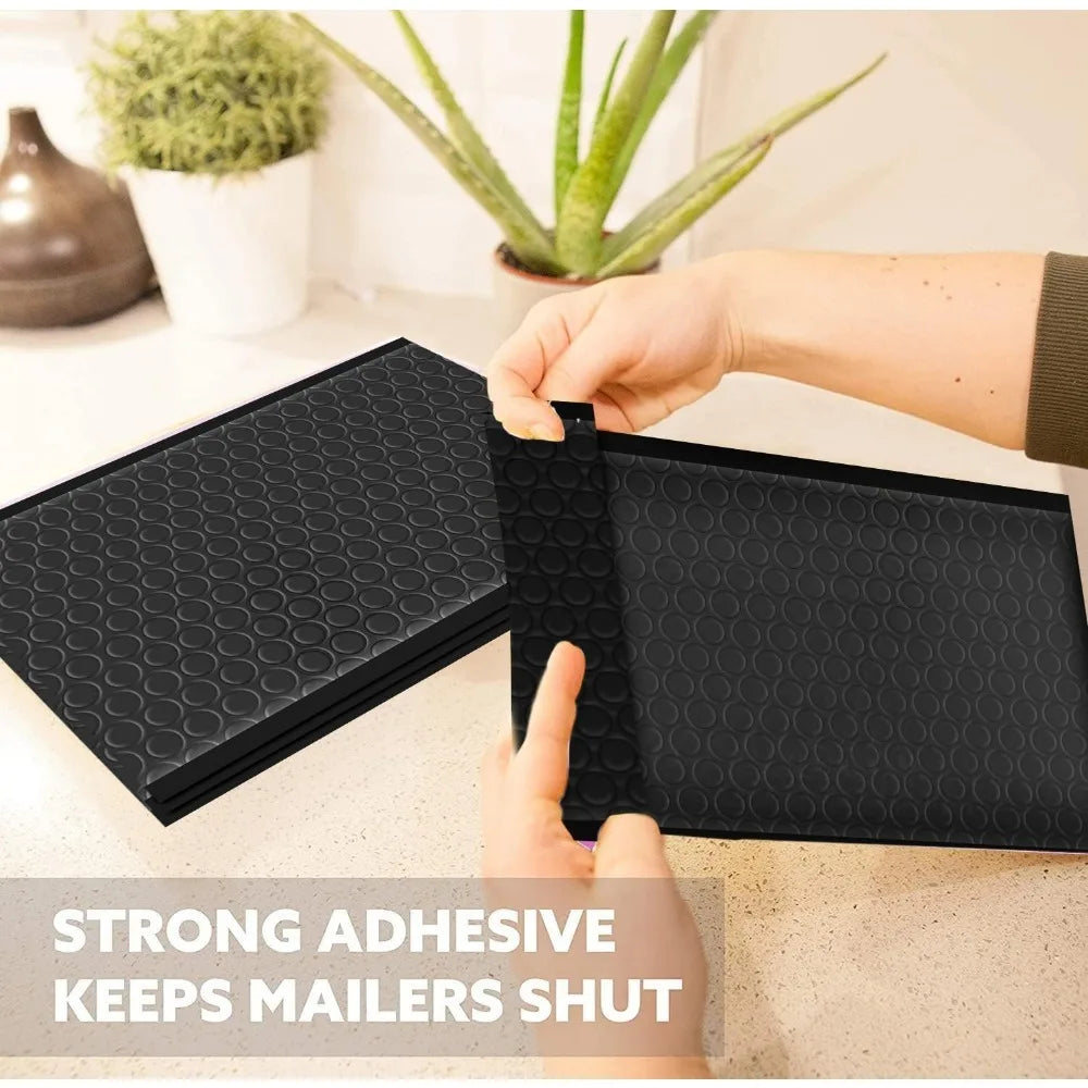 SPACE SEAL® Black Bubble Mailer 3.25x8 IN (Usable Size) - 25 Pcs - Water Resistant Shipping & Mailing Envelopes for Safe & Secur