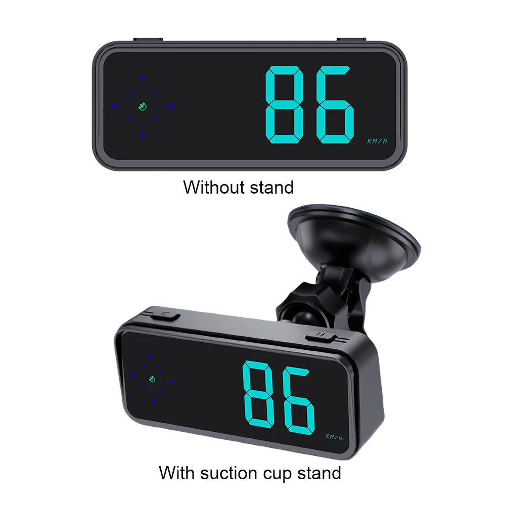 Car Head-up Display with Compass Colorful LED Display Speed MPH KMH Meter Plug and Play GPS HUD Car Electronics Accessories