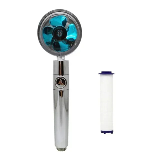 2023 Shower Head 360 Degree Rotation Water Saving Flow Turbofan Hydraulic Injection High Pressure Sprayer Bathroom Accessories