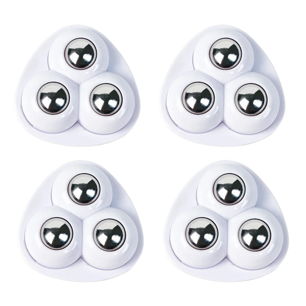 4pcs Swivel Caster Wheels No Noise Self Adhesive Universal Pulley Rotating Wheels for Trash Can Bottom Kitchen Small Appliances