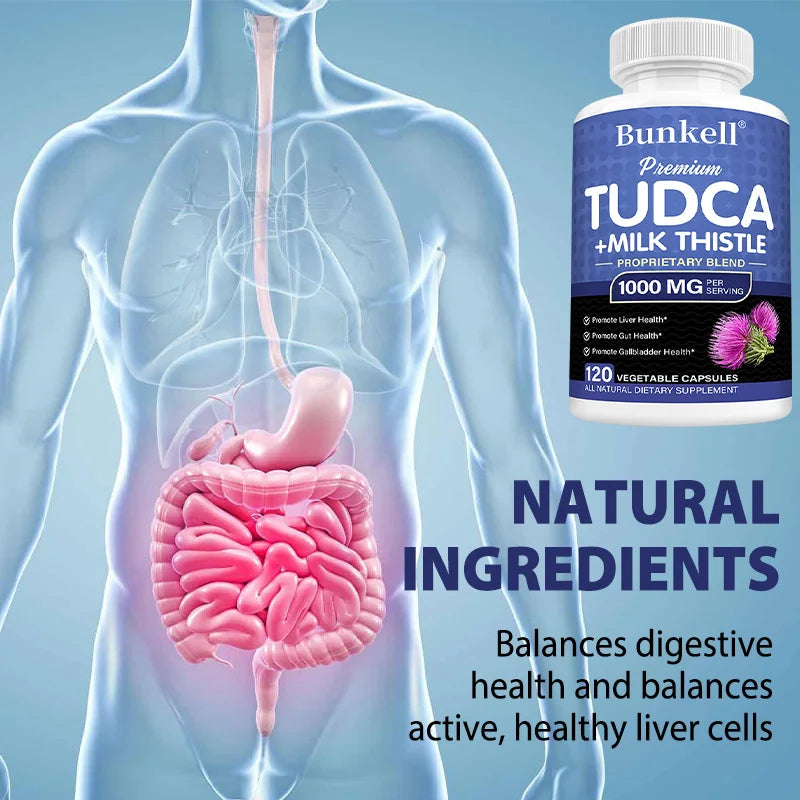 TUDCA + Milk Thistle Supplement - Bile Salts Liver Support, Gallbladder Health Supports liver health and promotes bile flow