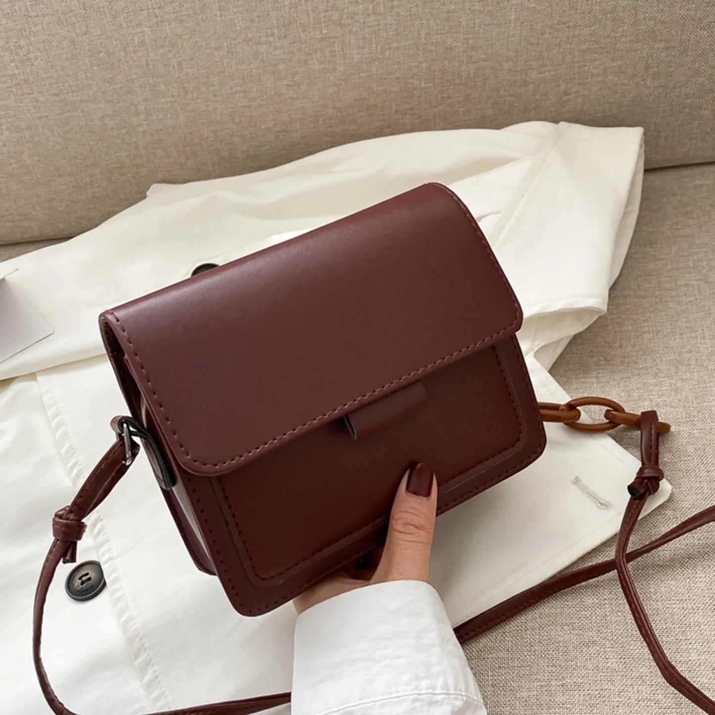 New Brand Women'S Small Crossbody Bag Lightweight Pu Leather Messenger Bag Flap Handbag Purse Summer Travel Bag For Female