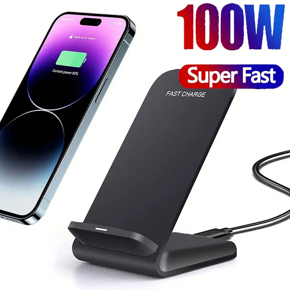 100 Вт новий бездротовий зарядний пристрій для iPhone 15 14 13 12 16 Pro Max XR 8 Samsung Xiaomi Induction Fast Charging Dock Station