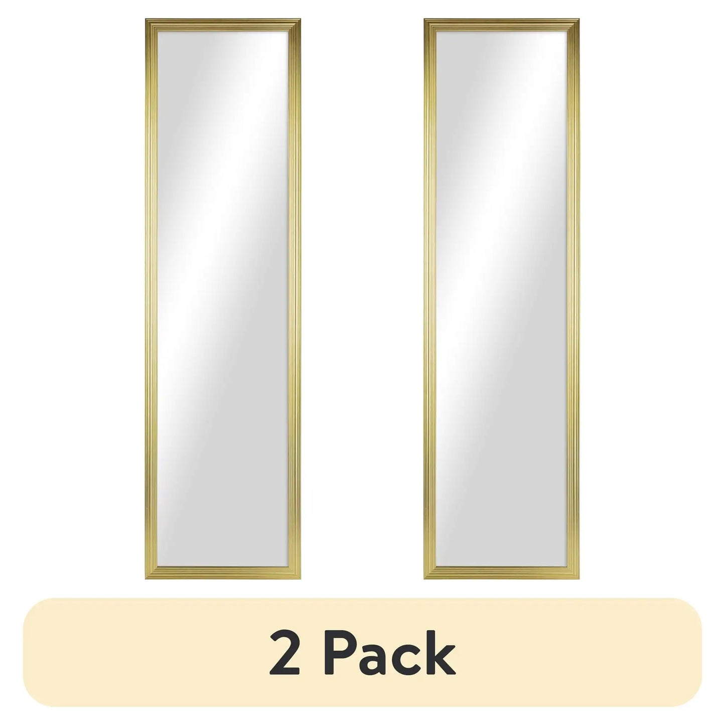 (2 pack) Mainstays 13x49 Full-Length Rectangular Gold Mirror
