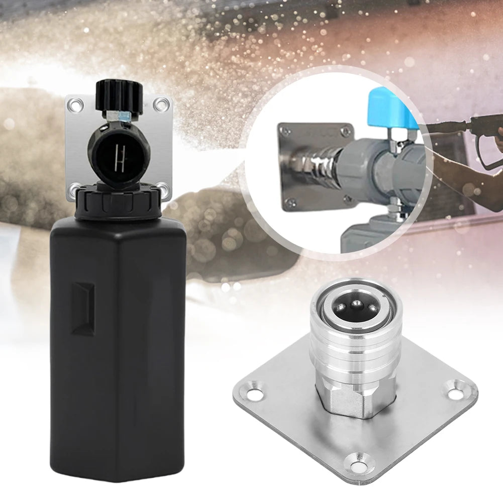 Snow Foam Lance Wall Mount with 1/4 Quick Connect Automatic Foam Cannon Nozzle Tip Holder Stainless Steel Snow Foam Gun Bracket
