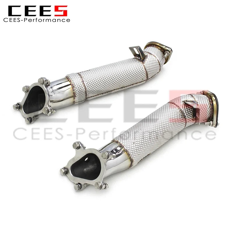 CEES with Free Flow Tube SS304 Exhaust Downpipe Header for Nissan GTR/GT-R 3.8TT 2008-2023 Sport Downpipe Exhaust System