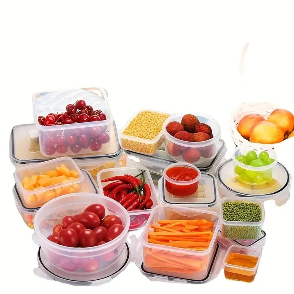 50 Pcs Large Food Storage Containers with Lids Airtight-85 OZ to small Containers-Total 526OZ Stackable Kitchen Set -BPA Free