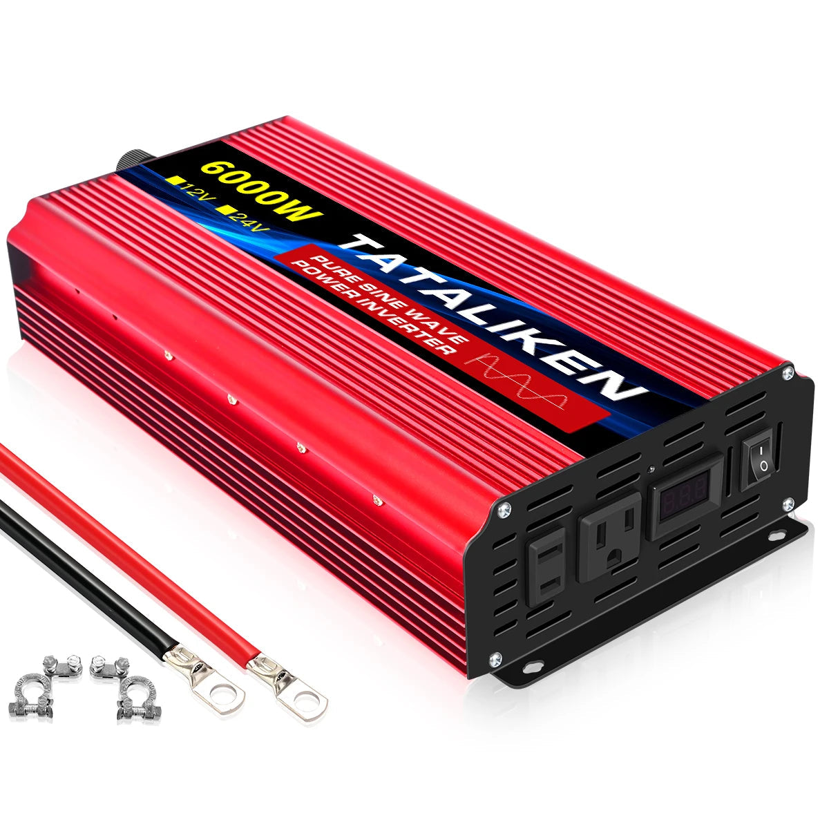 US Socket 12V To AC 110V 60HZ Pure Sine Wave Inverter Car Power 1600W/2200W/3000W Voltage Portable Converter with LED EzBuyCo