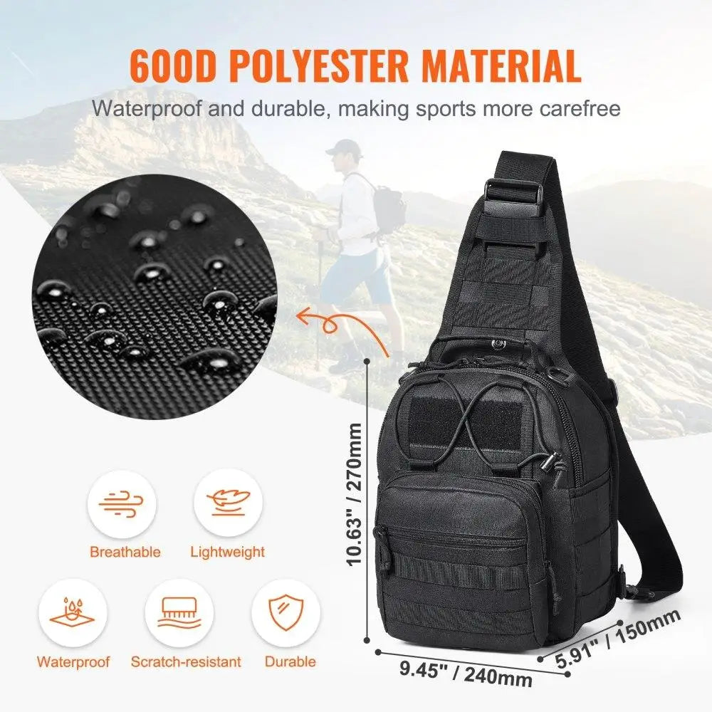 Tactical Sling Backpack 10L MOLLE System Military Design Outdoor for sports Travel Hiking