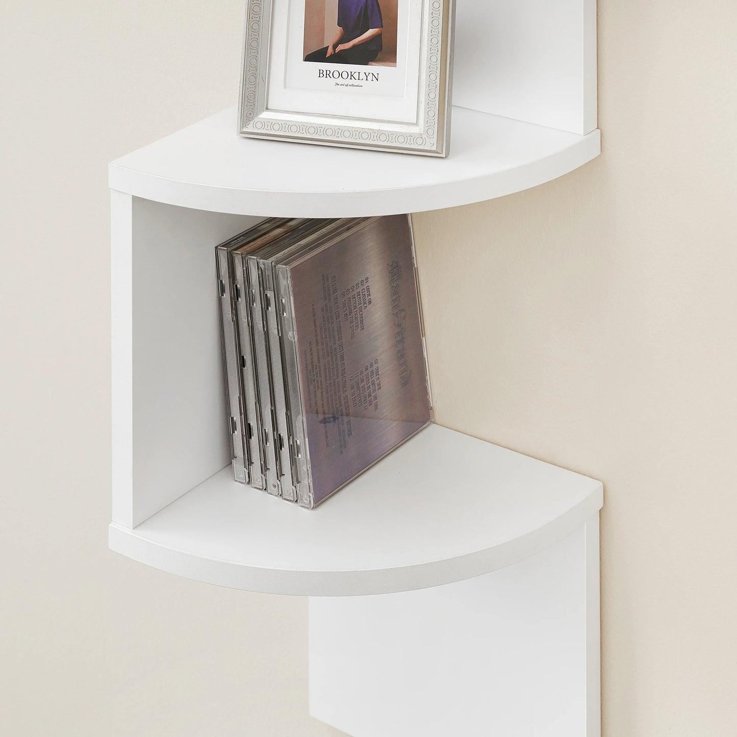 VASAGLE Corner Shelf Wall Mount, 5-Tier Floating Corner Bookshelf, Plant Shelf for Bedroom, Living Room, Bathroom, Home Office
