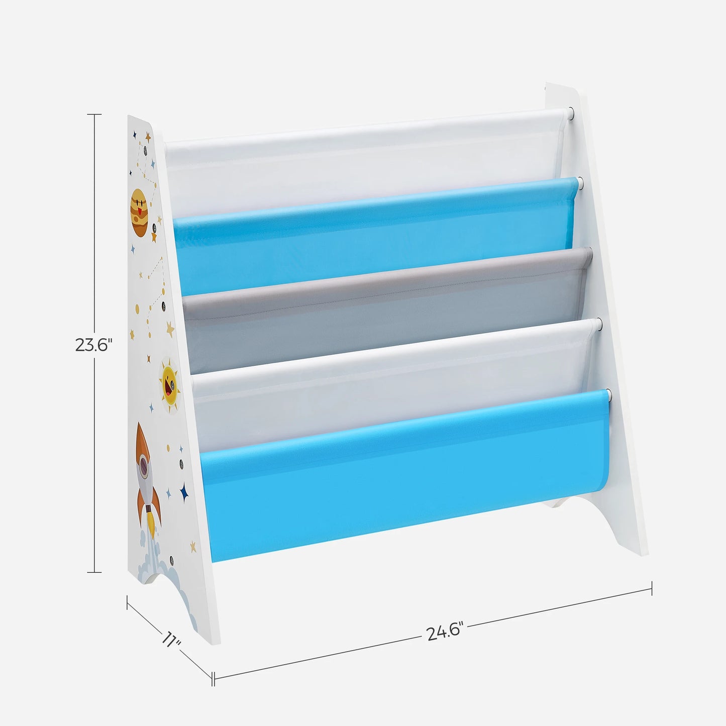 SONGMICS Kids’ Bookcase, Book Organizer, with Anti-Tip Kit, Storage Shelf for Children's Room, Playroom, School