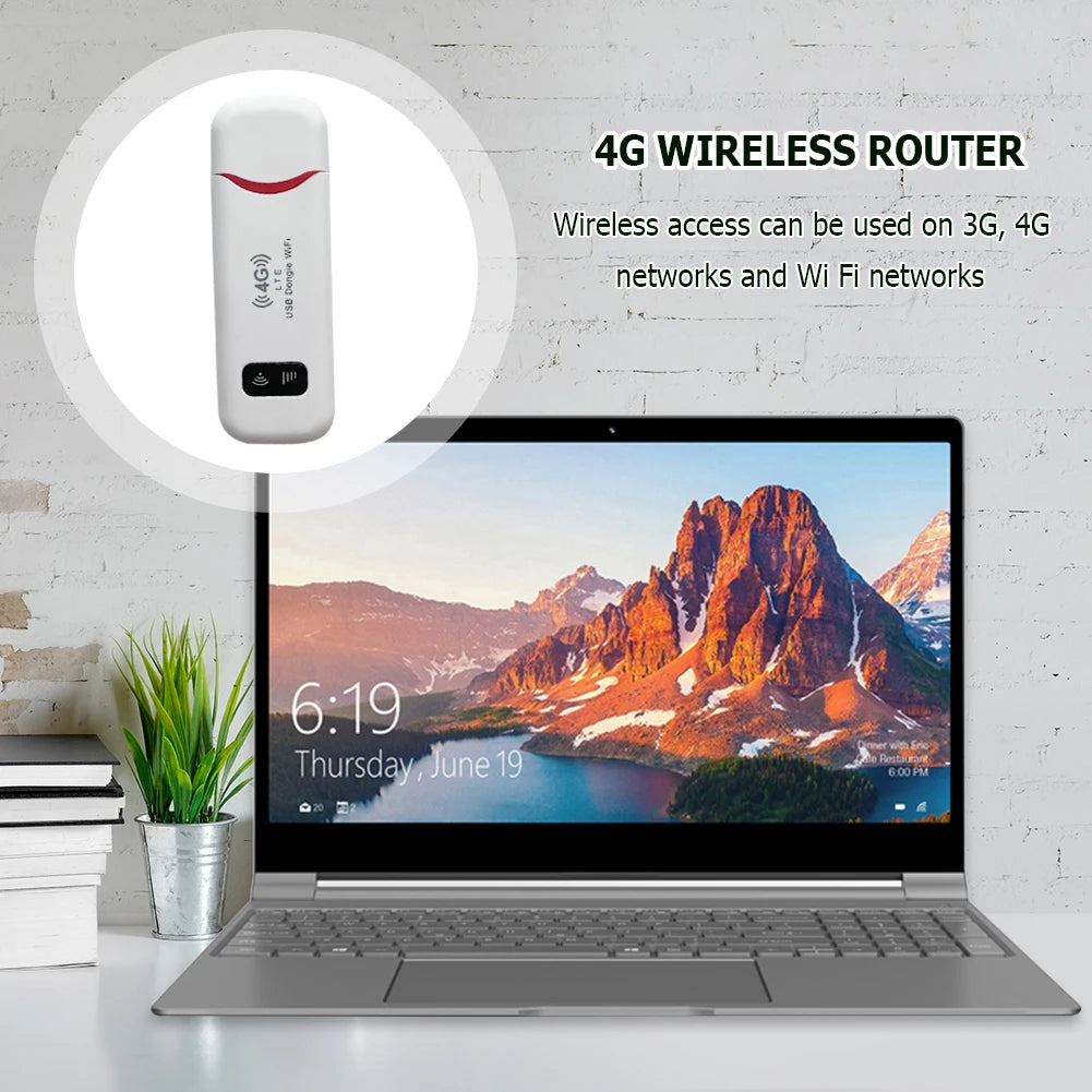 4G Wireless LTE WiFi Router 4G SIM Card Portable 150Mbps USB Modem Pocket Hotspot Dongle Mobile Broadband for Home Office WiFi