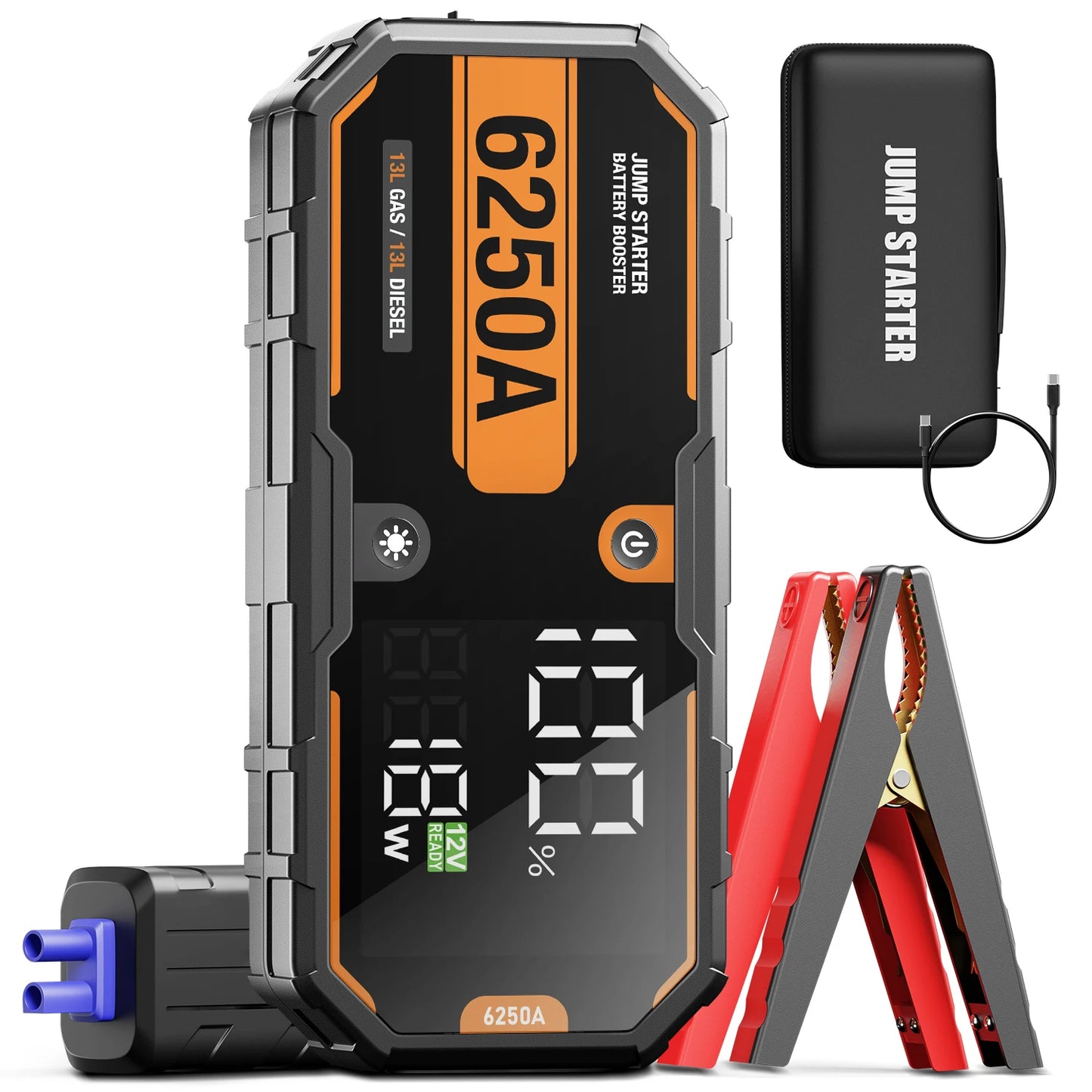 Car 6000A Portable 12V Jump Starter Power Bank 12V Auto Battery Charger Booster Starting Device