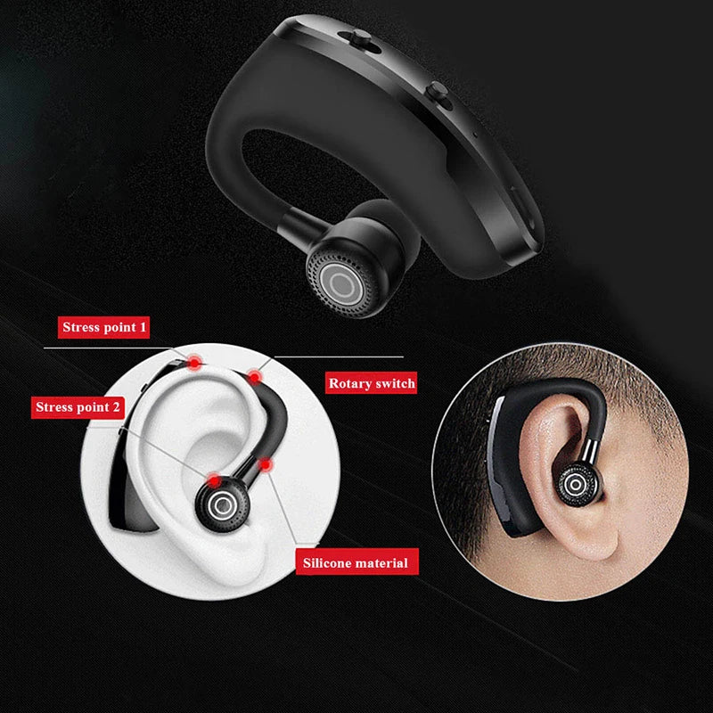 VAORLO V9 Bluetooth-навушники Спортивні автомобільні бездротові навушники з мікрофоном HD Handsfree Дзвінки Стерео-музика Бізнес-гарнітура V8