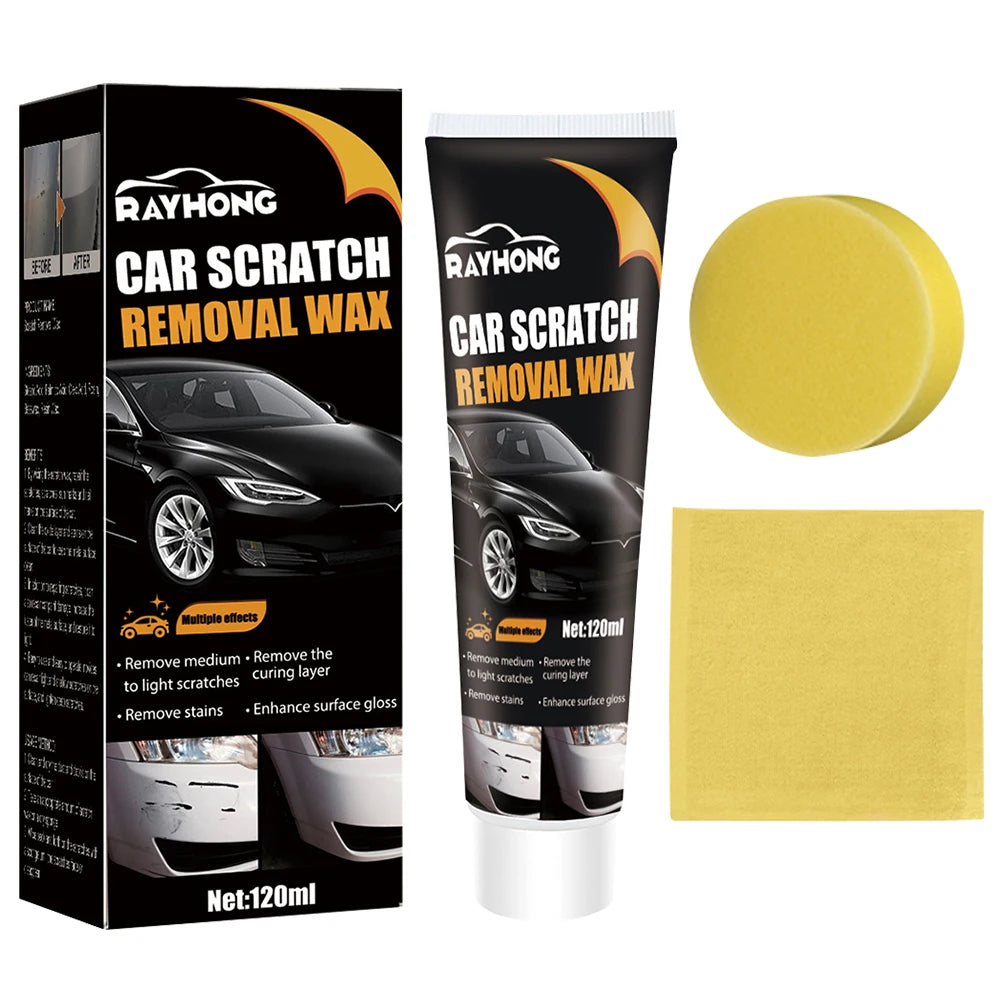 120ml Automobile Glossy Shine Wax Remove Stains Car Polish Scratch Remover Quick Fix Car Paint Scratch Repair Cleaning Kit