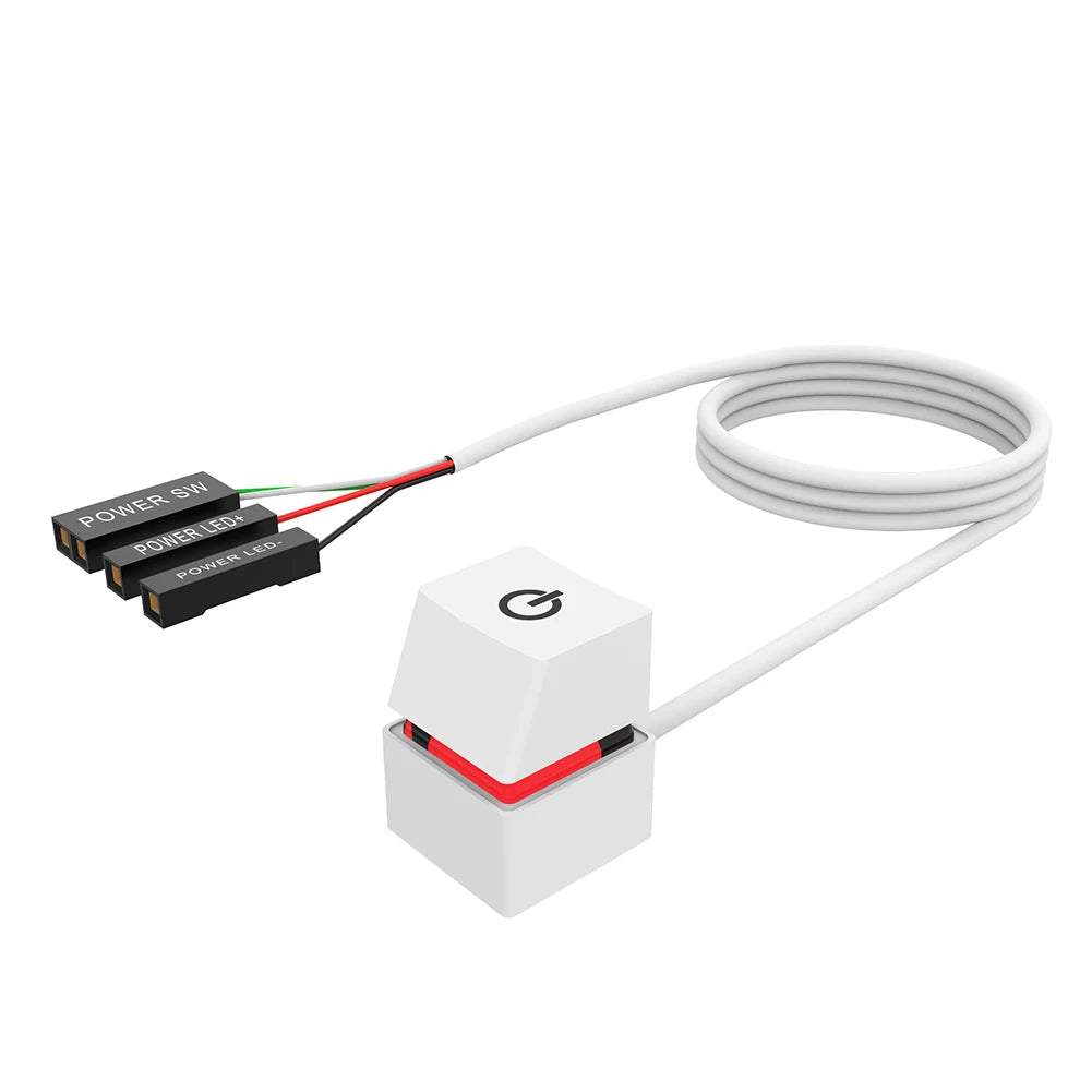 2m Computer Desktop Mechanical Switch PC Motherboard External Start Power On/Off Button Extension Cable 7 Color Lights PC Switch