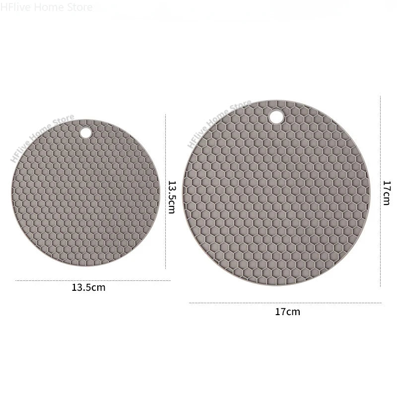 Multifunctional Kitchen Silicone Tableware Mat Round Non Slip Heat Resistant Coffee Cup Coasters Pot Holder Table Placemat Tools